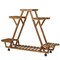 Indoor Outdoor Plant Stand Flower Pot Holder Rack Wood Shelf Wheels Heavy Duty